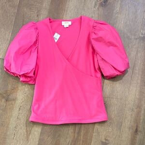 Maeve Fuchsia Puff Sleeve Blouse